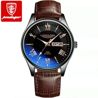 Relógio Suíço de Quartzo à Prova D'água Masculino - Calendário Luminoso - 615-9