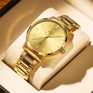 Relógio Masculino OLEVS TY701 - Original Luxo, Dourado, Prova d'água - Azul com preto