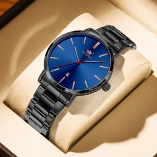 Relógio Masculino OLEVS TY701 - Original Luxo, Dourado, Prova d'água - Azul com preto