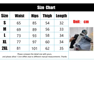 Modelagem solta em linha A, shorts jeans feminino de cintura alta e fina - Azul Claro