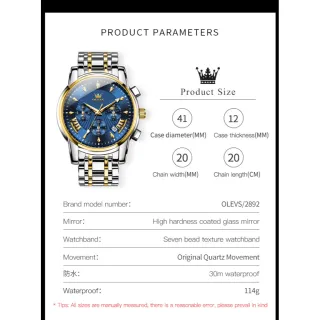 Relógio OLEVS Masculino Original Luxo Acero Inoxidable - A Prova D