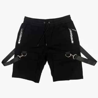 Moda Harajuku Streetwear: Shorts de Carga Techwear Japonês para Homens - Preto