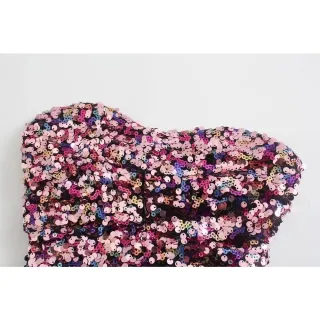 Moda feminina: Shorts decorativos de rua alta em roxo texturizado - Ouro