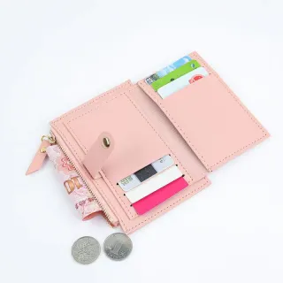 Bolsa da Moeda Estudante Curto Verão Fino Bonito Simples - Nova Carteira 2023 - Rosa