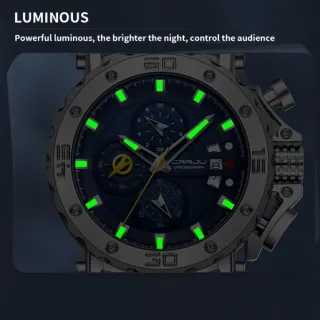 Relógio Masculino Aço Inoxidável Marca Original Multifuncional Luminoso Moda Esporte Militar Impermeável - preto vermelho