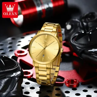Relógio Masculino OLEVS TY701 - Original Luxo, Dourado, Prova d