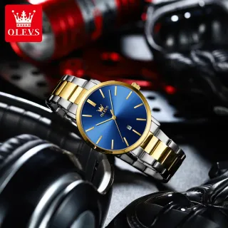 Relógio Masculino OLEVS TY701 - Original Luxo, Dourado, Prova d