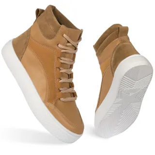 Conforto Leve Cano Alto Tênis Feminino Casual A122 - Preto