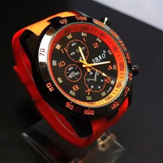 Relógio Esportivo Analógico Masculino em Aço Inoxidável - Luxo Moderno - Laranja1