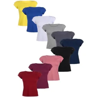 T-shirt Feminina Dupla Manga Blusa - Marinho