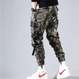 Calça Cargo Masculina Multi-pocket Camuflagem Casual - A