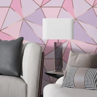 Papel de Parede Autocolante Geométrico Zara Rose Pink - Promoção - Único