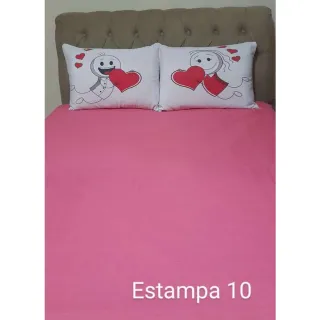 Poliéster Jogo de Lençol Casal Temático 3 Peças - Diversos - 11 VERMELHO