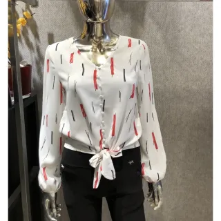 Roupa Fenimonina Blusa Manga Longa Estampada Social Frio #1758 - Azul