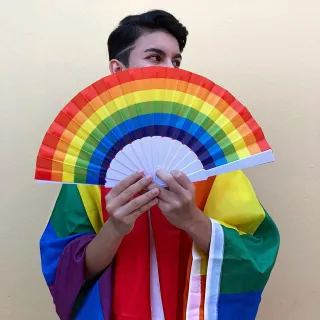 Decoração para Festa: Leque Colorido Arco-íris de 50x - Compre Online na Raryel - 50