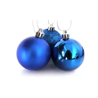 Enfeite de Árvore de Natal Kit Bolas 8cm/7cm/6cm - kit6 bola 7cm azul escuro
