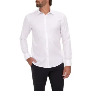 Slim Fit Camisa Social Masculina para Eventos, Casamento e Festas - Bordô