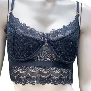 Moda Gringa Couro Rendado Cirre Cropped Renda - Cirre