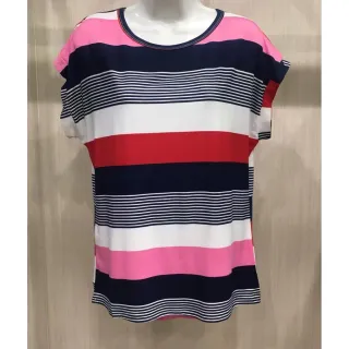 Blusa Feminina Listrada Viscolinho Blogueira T-shirt D189 - 48 - Preta com Mostarda