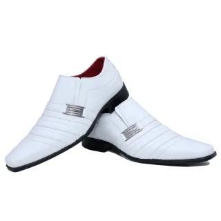 Otimo Preço: Cinto Masculino Branco + Sapato Social Branco - ref.1000