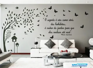 Combo Adesivo de Parede Galhos de Árvore e Frase - Único
