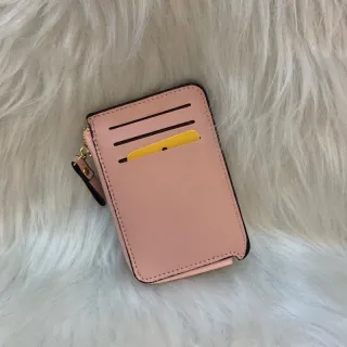 Porta cartão e moedas, carteira feminina pequena e fina - CAQUI843