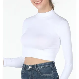 Viscolycra Manga Longa Cropped - Vermelho