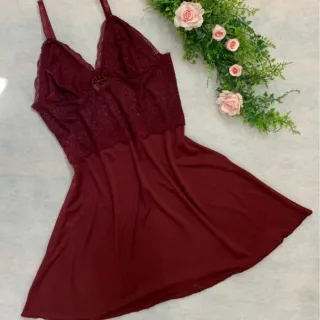 Camisola Sensual Feminina Sem Bojo - Pijama Linha Noite - Preto