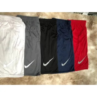 Bermuda Short Caminhada Lazer Futebol Kit 3 Poliéster Dry Fit - Preto azul vermelho