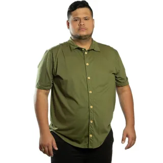 Camisa Masculina Manga Curta Plus Size G1 G2 G3 - Azul