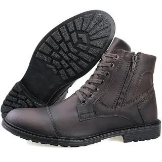 Conforto Dhshoes: Bota Coturno Masculino Casual Ajustável com Zíper e Cadarço - Preto