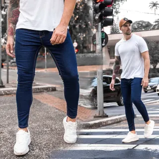 Calça Azul Ferrari Lycra Premium Masculina Skinny Ballad 2022 - 48