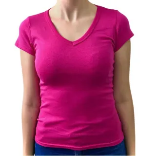 Blusa GOLA V Mescla em Algodão e Elastano - Cinza Mescla