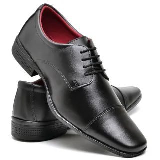 Cadarço Preto Fosco Sapato Social Masculino com Detalhe no Bico - 804 PRETO