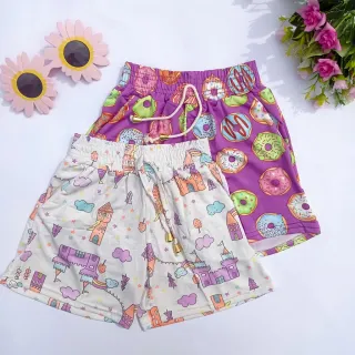 Short Estampado Feminino Infantil e Juvenil Verão - Com Bolso - sortidas