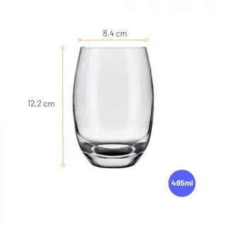 Aruba Nadir - Jogo de Copos de Vidro 6 peças 465ml - Único
