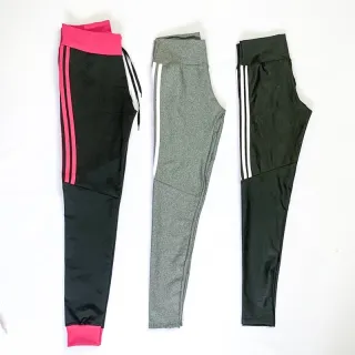 Legging Feminina Fitness Vivi Listras - Academia e Ginástica - Cinza C/ Listra Rosa M