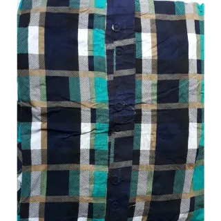 Chemise Xadrez Feminina Viscose Laço Camisão - vermelho azul escuro