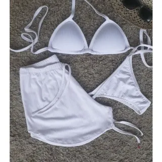 Shortinho Canelado com Biquíni - Rose