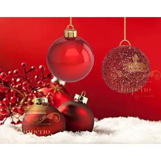 Promoção - Kit 30 Bolas De Natal N4 Mista Vermelha Lisa Fosca Glitter Enfeite De Arvore - Único