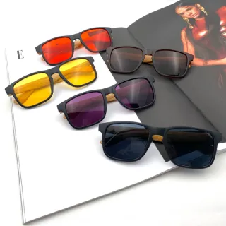 Óculos Personalizado Bambu Maderado Masculino Feminino Sol Justin - Preto