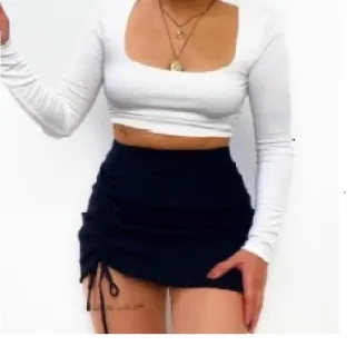 Moda gringa: Saia Curta Feminina Suplex Ajustável Franzida na Lateral - pink( Franzida  2 frente)