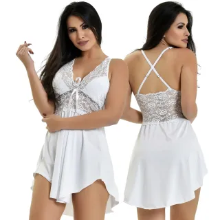 Renda Conforto Camisola Microfibra - Promoção Roupa De Dormir - Rose