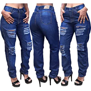 Calças Feminina Empina Bumbum Cintura Alta em Jeans com Lycra - Calça02
