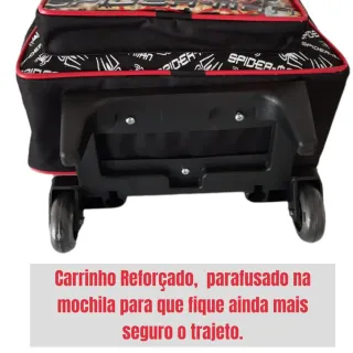Mochila Rodinha Patrulha Canina Homem Aranha Sonic Hulk Minnie Mario Bros Roblox Naruto Infanfil Menino Menina - Batman Rodinhas