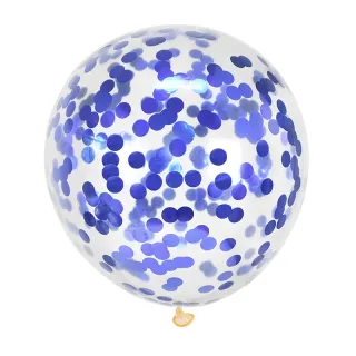 Kit com 10 Balões Metalizados e de Confetes Azul - Único