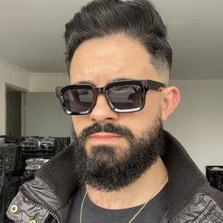 Proteção Uv400 Óculos Quadrado Masculino Feminino - Azul Transparente