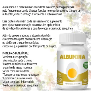 Suplemento de Albumina para Aumento da Massa Muscular - Gnature - Único