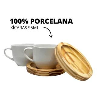 12 Peças Xicaras De Porcelana Cafe Expresso 95ml - Jogo - Único