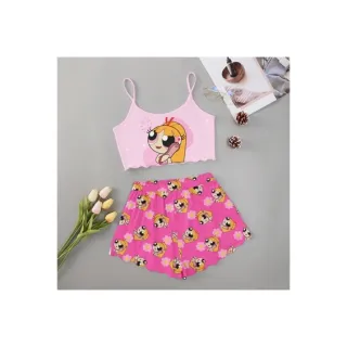 Moda verão: Pijama feminino personagens adulto - Roupa de dormir baby Doll - M15
